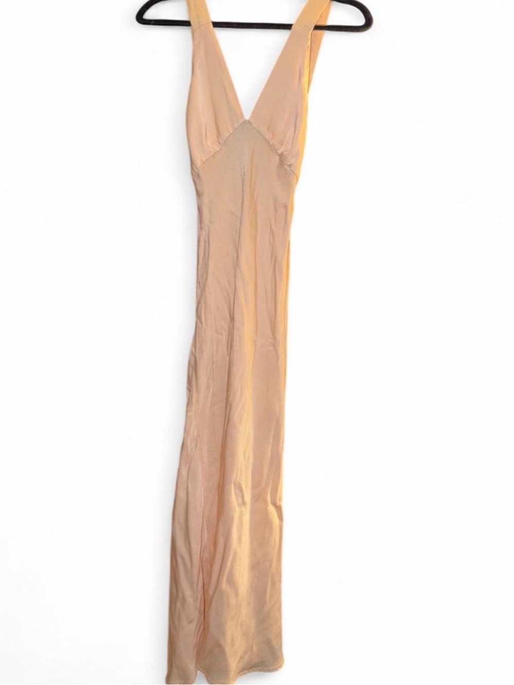 Sleeveless V-Neck Maxi Dress in Nude
